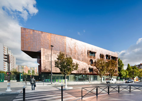 Music conservatory in Paris with cantilevered studios by Basalt Architecture