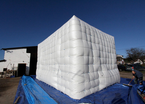 Numen For Use creates 3D grid of ropes inside inflatable installation