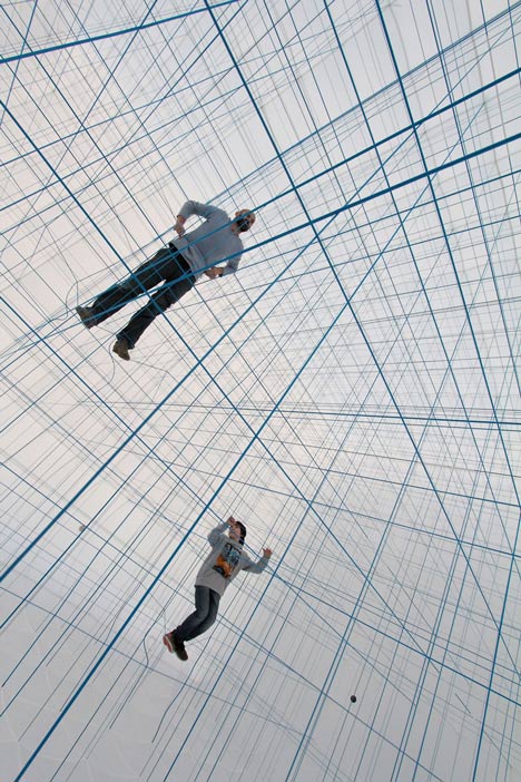 Numen For Use creates 3D grid of ropes inside inflatable installation