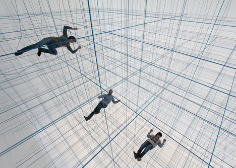 Numen For Use creates 3D grid of ropes inside inflatable installation