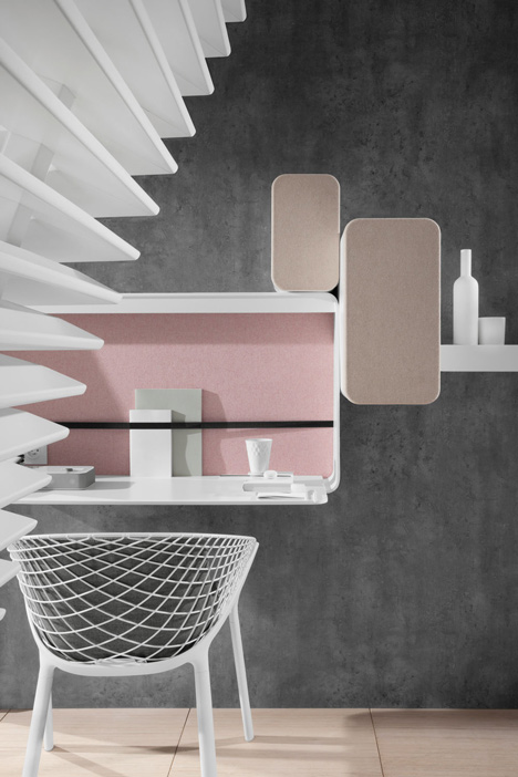 Okko hotel interior by Patrick Norguet with en suites hidden behind louvred walls