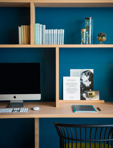Okko hotel interior by Patrick Norguet with en suites hidden behind louvred walls