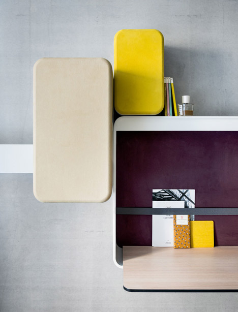 Okko hotel interior by Patrick Norguet with en suites hidden behind louvred walls