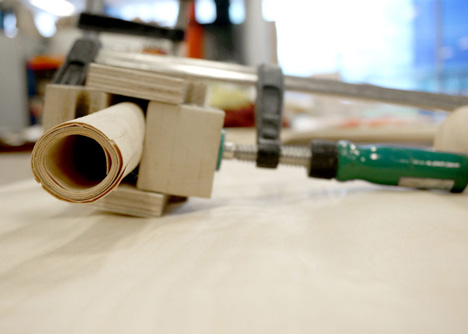 Pepe chair by Helene Steiner made from rolled-up beech veneer