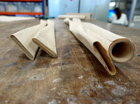 Pepe chair by Helene Steiner made from rolled-up beech veneer