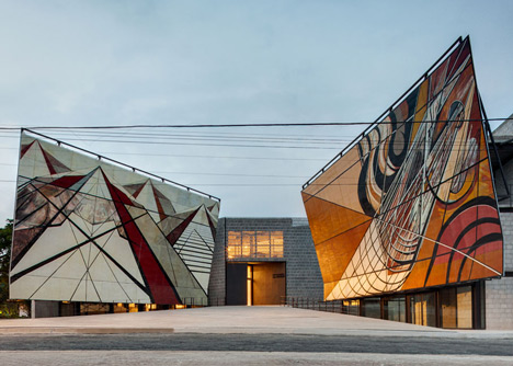 Perforated concrete walls encase La Tallera gallery by Frida Escobedo