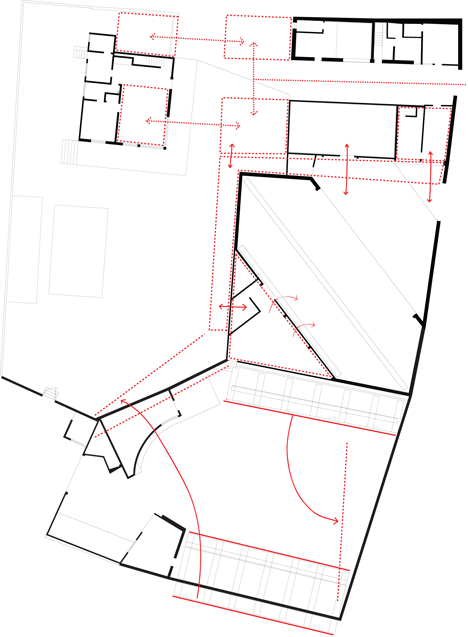 Original plan of Perforated concrete walls encase La Tallera gallery by Frida Escobedo