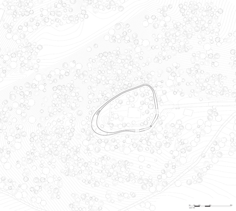 Site plan of Ribbon-like design wins competition for a broadcast tower and visitor centre in Turkey