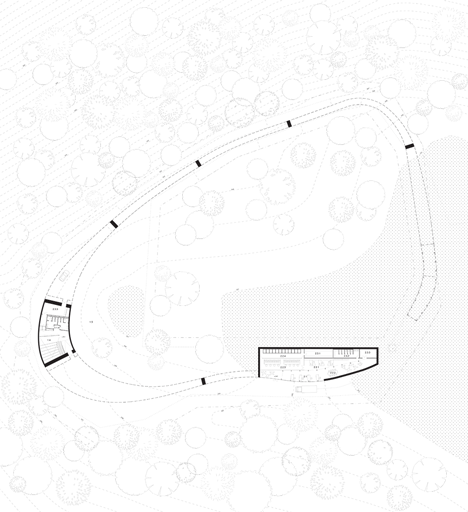 Technical plan of Ribbon-like design wins competition for a broadcast tower and visitor centre in Turkey