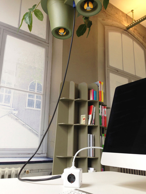 Roderick Vos designs combined plant pots, lighting and power sockets
