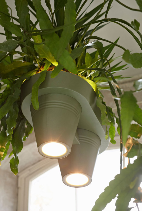 Roderick Vos designs combined plant pots, lighting and power sockets