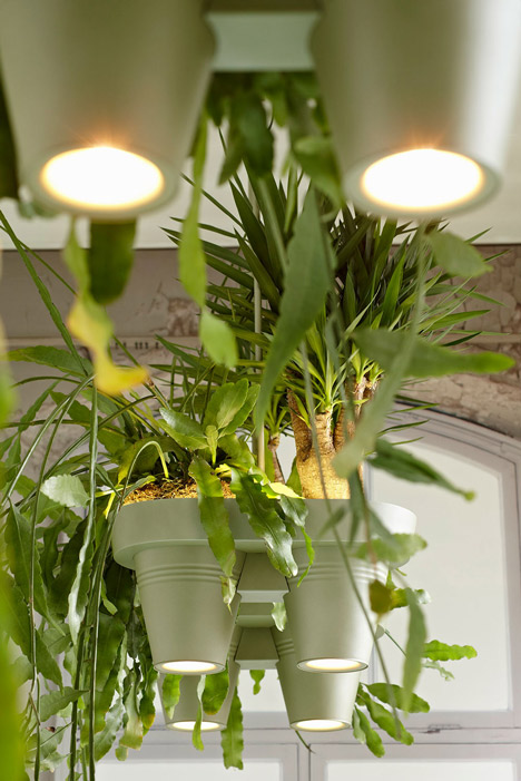 Roderick Vos designs combined plant pots, lighting and power sockets