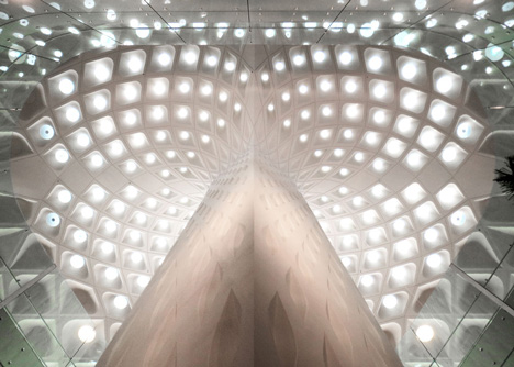 Mumbai airport terminal with coffered canopy