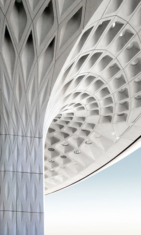 Mumbai airport terminal with coffered canopy