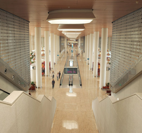 Mumbai airport terminal with coffered canopy