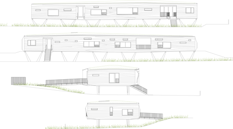 Elevations of School building clad in chestnut tiles by Dauphins
