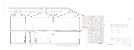 Section two of Tapestry Museum in Arraiolos by CVDB Arquitectos