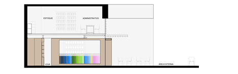Long section of Tea house by Estudio 30 51