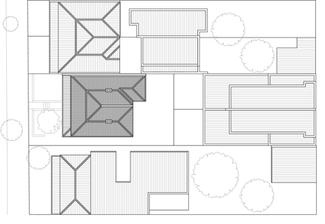 Existing site pla of Turnaround House by Architecture Architecture opens onto a courtyard