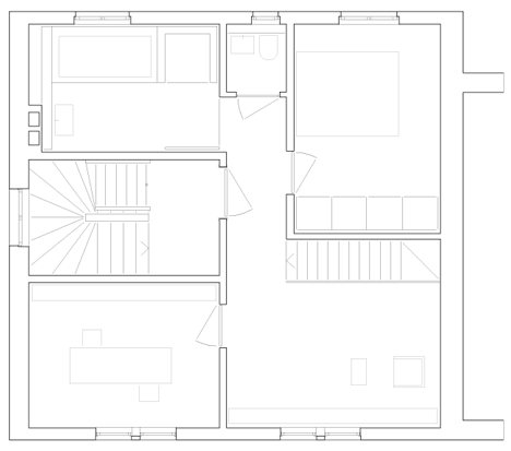 Third floor plan of Von M modernises three apartments inside a Stuttgart apartment block