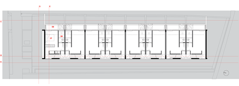 Second floor plan of Wall of bushy plants fronts Sao Paulo housing block by TACOA