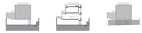 Section C, D and north elevation of Wall of bushy plants fronts Sao Paulo housing block by TACOA
