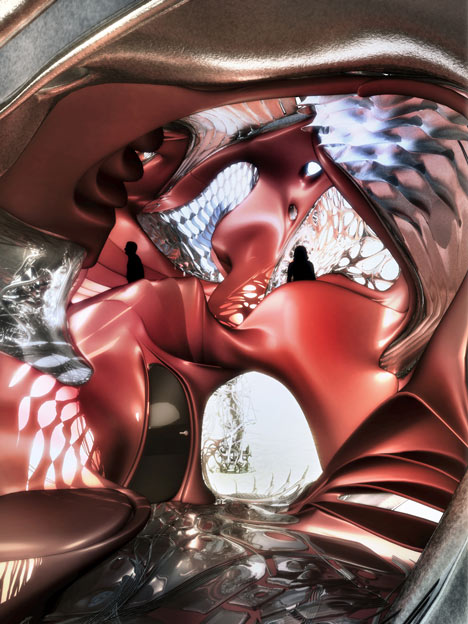 Futuristic family home featuring skeletal staircase by Gonzalo Vaíllo Martínez