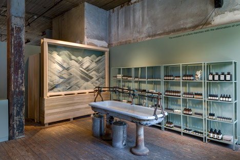 Aesop New York pop up shop installation by Frida Escobedo