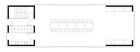 First floor plan of Black Barn by Arhitektura d.o.o. provides panoramic views of the Slovenian countryside
