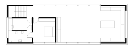Second floor plan of Black Barn by Arhitektura d.o.o. provides panoramic views of the Slovenian countryside