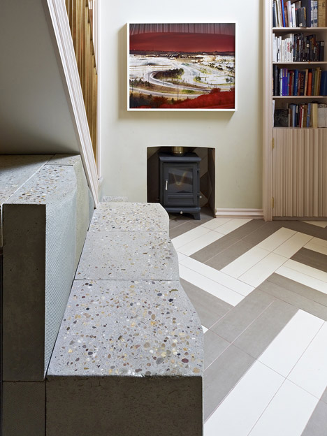 AOC Architecture adds wall-hung bicycles and basket-weave flooring to London townhouse