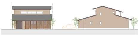 Elevation two of Cocoon House by Studio Aula