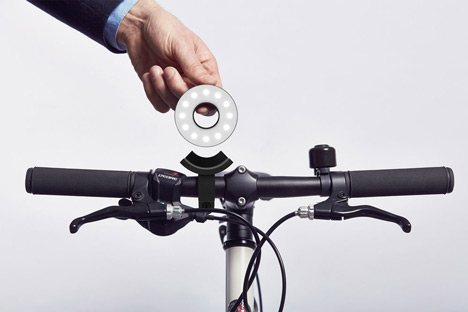 Double O bicycle lights by Paul Cocksedge