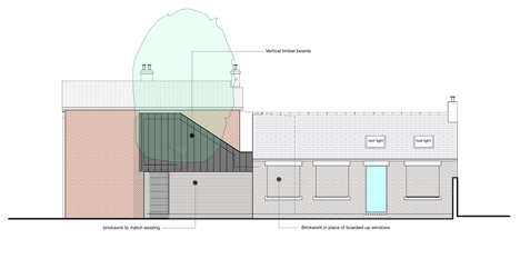 North elevation of From Bake-House to Our House by NRAP Architects