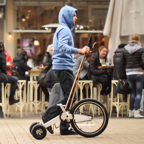 Halfbike pedal-powered scooter resembles a low-tech Segway