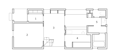 House-shaped doorways puncture Hazukashi House by Alts Design Office