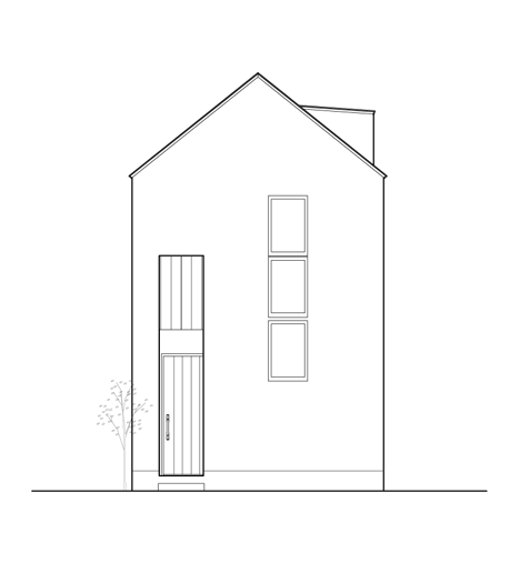 House-shaped doorways puncture Hazukashi House by Alts Design Office