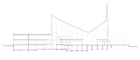 Long section of Lofty church in Quebec transformed into a library by Dan Hanganu and Cote Leahy Cardas