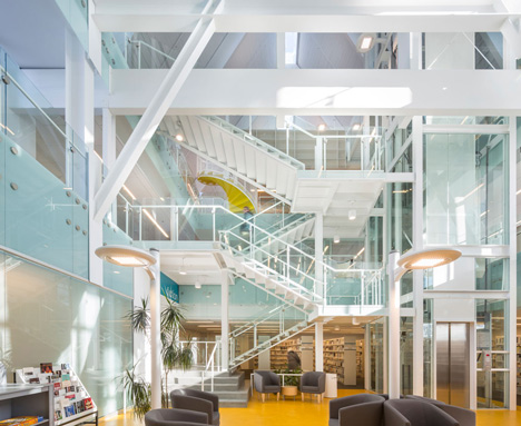 Lofty church in Quebec transformed into a library by Dan Hanganu and Cote Leahy Cardas