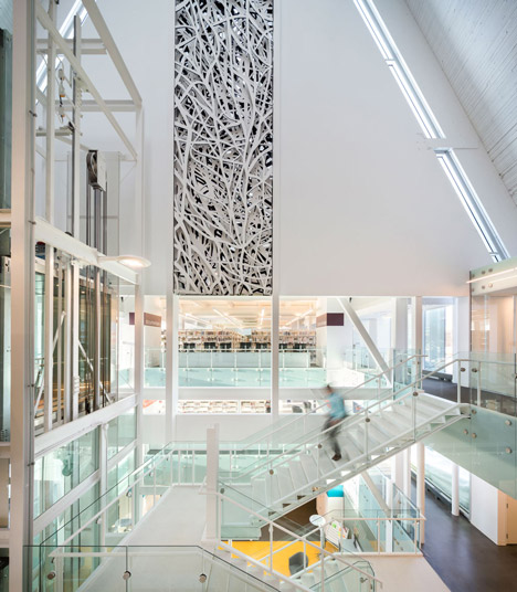 Lofty church in Quebec transformed into a library by Dan Hanganu and Cote Leahy Cardas