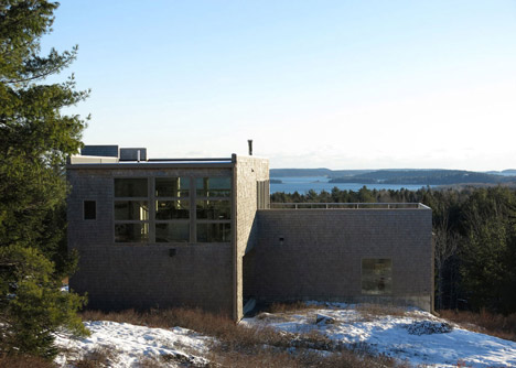 Maine residence by Bruce Norelius Studio reveals ageing with a fading cedar facade