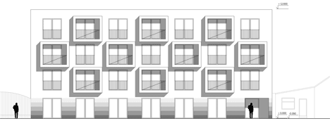 Angular balconies stretch towards sunlight at North Star Apartments by Nice Architects
