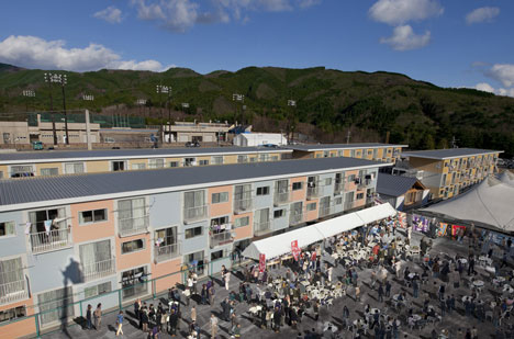 Onagawa temporary container housing by Shigeru Ban