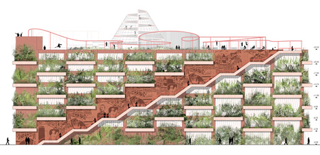 Elevation of Park n Play car park by JAJA Architects
