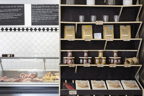 Quality Chop Shop butcher by Fraher Architects references food crates and packaging