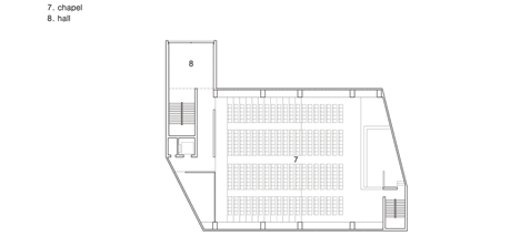 Third floor plan of Nameless Architecture adds concrete church to growing Korean town