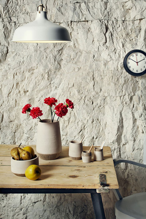 Recycled marble dust used to create simple homeware range by Francesca Gattello
