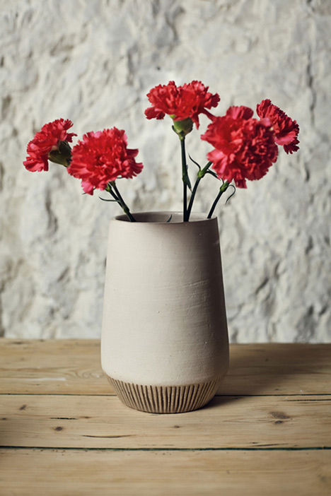 Recycled marble dust used to create simple homeware range by Francesca Gattello