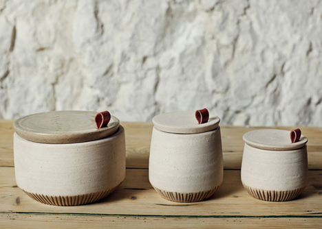 Recycled marble dust used to create simple homeware range by Francesca Gattello