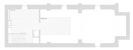 First floor plan of Restoration and adaptation of a 16th century Chapel in Brihuega by Adam Bresnick